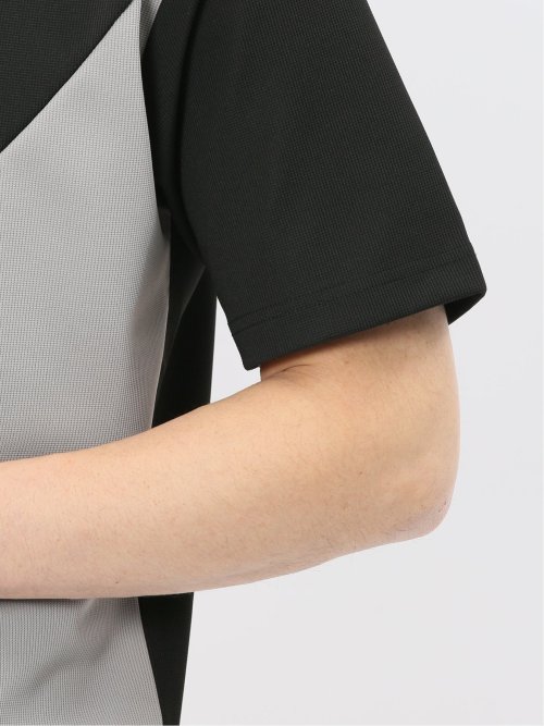 ミニワッフル 切替 クルーネック 半袖 Tシャツ