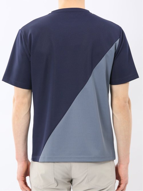 ミニワッフル 切替 クルーネック 半袖 Tシャツ