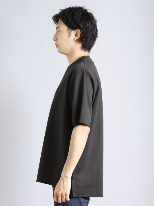ダブルフェイスボーダー クルーネック半袖Tシャツ(M 05黒): トップス 