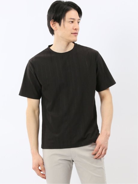 リンクス ストライプ クルーネック 半袖 Tシャツ