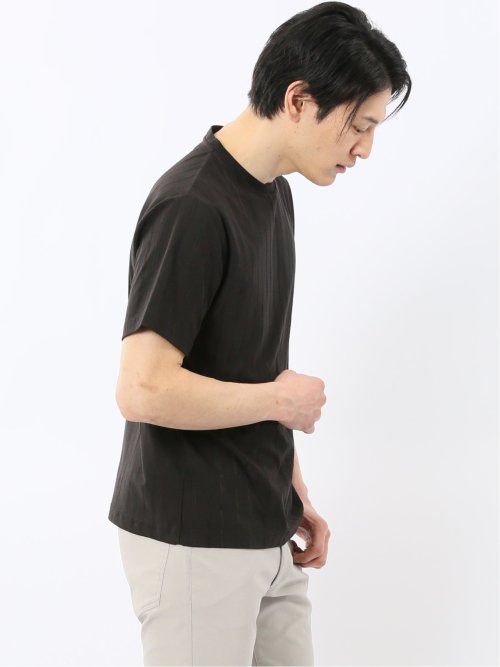 リンクス ストライプ クルーネック 半袖 Tシャツ