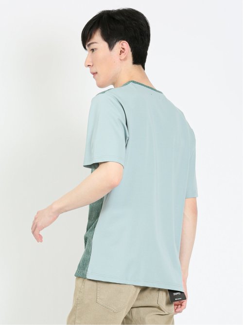 ケーブル切替 Vネック半袖Tシャツ