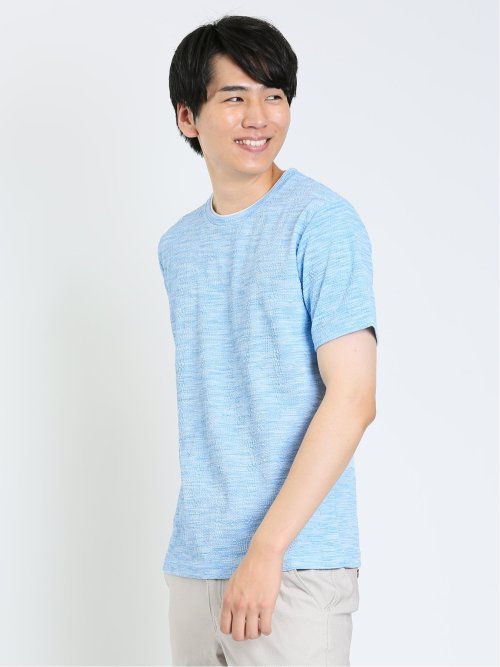 ふくれケーブル クルーネック半袖Tシャツ