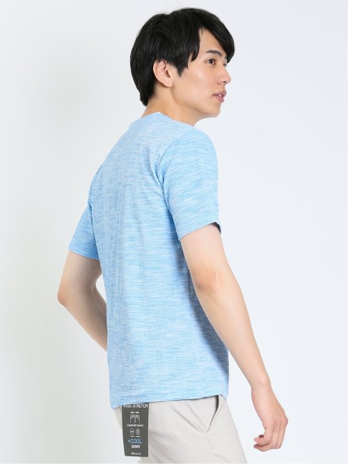 ふくれケーブル クルーネック半袖Tシャツ