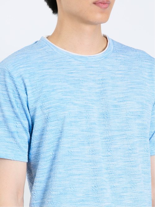 ふくれケーブル クルーネック半袖Tシャツ