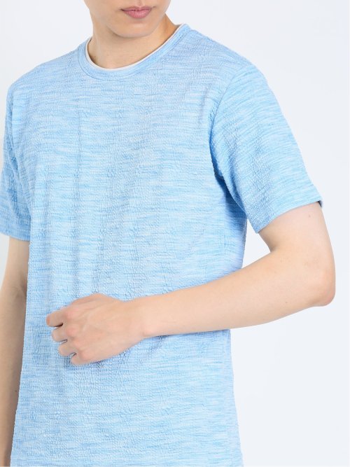 ふくれケーブル クルーネック半袖Tシャツ