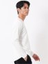 Tシャツ メンズ 長袖 ストレッチ クルーネック ワッフル ジャガード