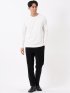 Tシャツ メンズ 長袖 ストレッチ クルーネック ワッフル ジャガード