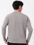 Tシャツ メンズ 長袖 Vネック 格子 ジャガード
