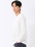 Tシャツ メンズ 長袖 ストレッチ クルーネック リップル ジャガード 切替