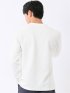 Tシャツ メンズ 長袖 ストレッチ クルーネック リップル ジャガード 切替