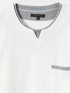 Tシャツ メンズ 長袖 ストレッチ キーネック フェイクレイヤード リンクス ジャガード