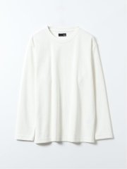 Tシャツ メンズ 長袖 ストレッチ クルーネック 幾何学 ジャガード カットモール
