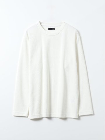 Tシャツ メンズ 長袖 ストレッチ クルーネック 幾何学 ジャガード カットモール