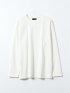 Tシャツ メンズ 長袖 ストレッチ クルーネック 幾何学 ジャガード カットモール