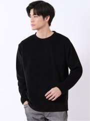 Tシャツ メンズ 長袖 ストレッチ クルーネック 幾何学 ジャガード カットモール