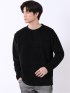 Tシャツ メンズ 長袖 ストレッチ クルーネック 幾何学 ジャガード カットモール