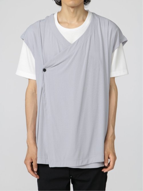 ノースリーブカーディガン&半袖Tシャツ アンサンブル