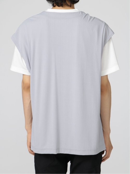 ノースリーブカーディガン&半袖Tシャツ アンサンブル