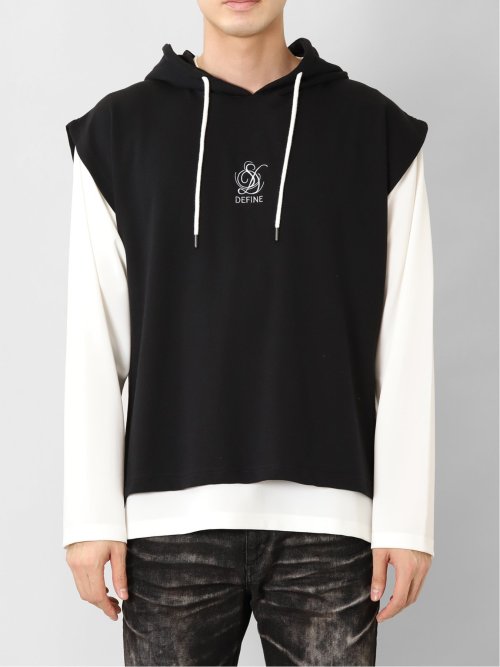 ベストパーカー&長袖Tシャツ アンサンブル