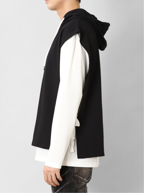 ベストパーカー&長袖Tシャツ アンサンブル