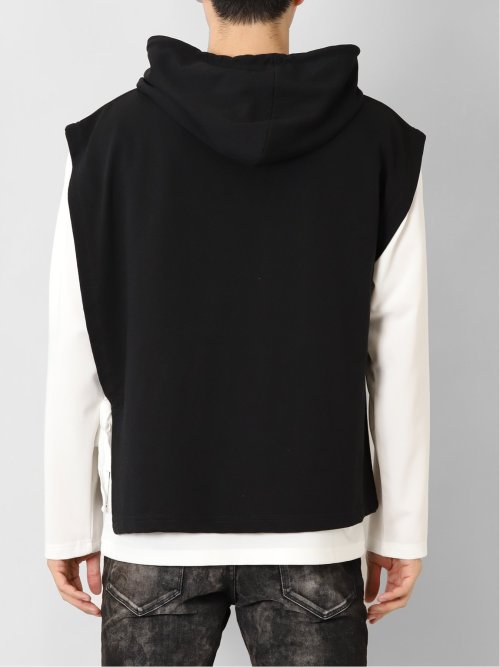 ベストパーカー&長袖Tシャツ アンサンブル