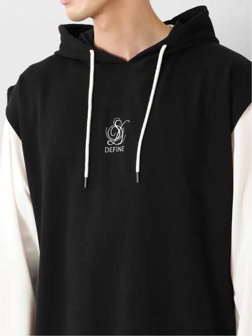 ベストパーカー&長袖Tシャツ アンサンブル