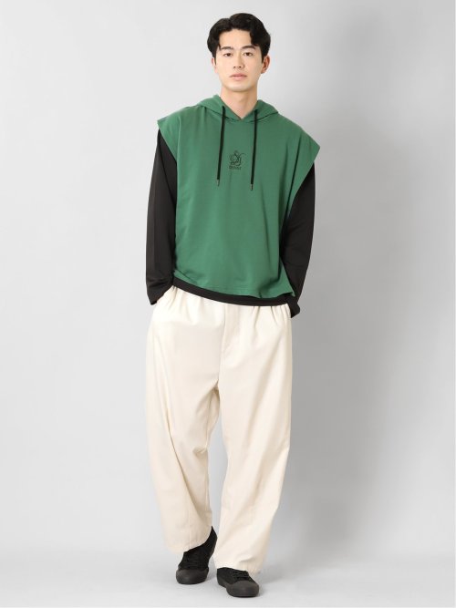 ベストパーカー&長袖Tシャツ アンサンブル