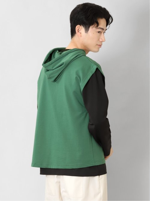 ベストパーカー&長袖Tシャツ アンサンブル