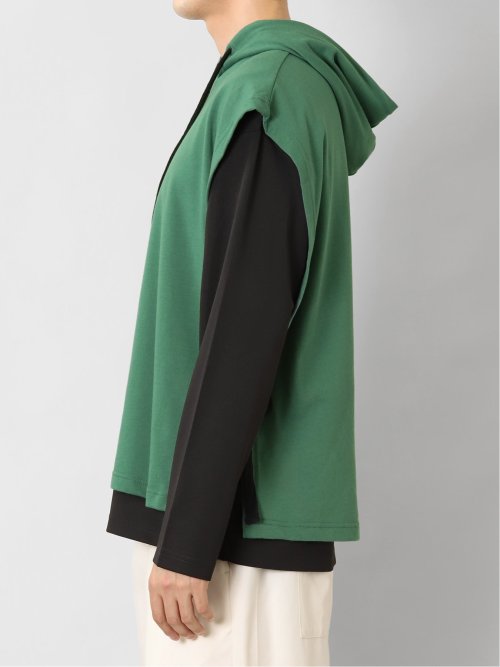 ベストパーカー&長袖Tシャツ アンサンブル