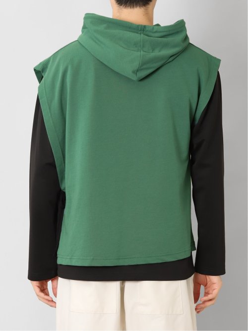 ベストパーカー&長袖Tシャツ アンサンブル