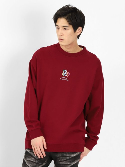 NEONグラフィック刺繍 BIGトレーナー(M 15ワイン): トップス | TAKA-Q