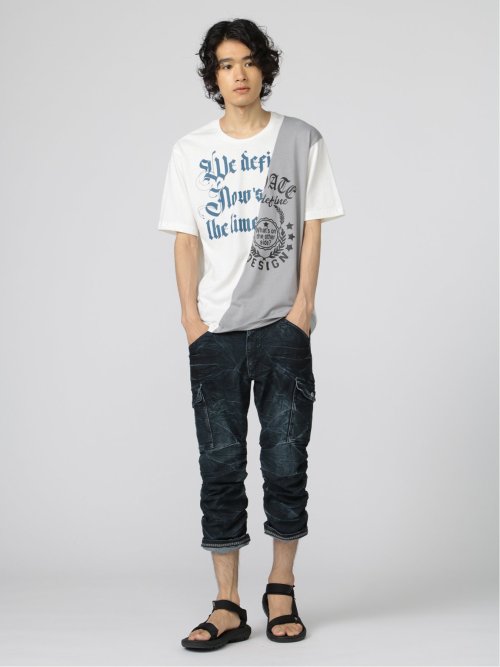 切替カレッジ クルーネック半袖ルーズTシャツ