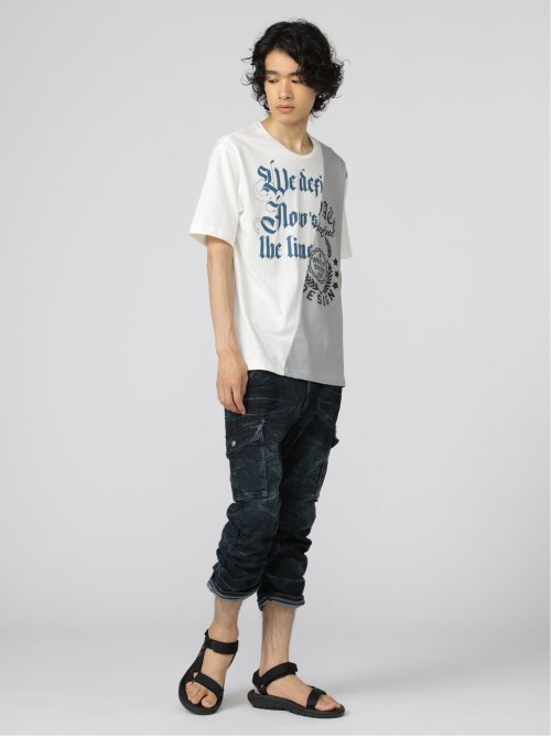 切替カレッジ クルーネック半袖ルーズTシャツ