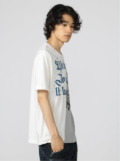 切替カレッジ クルーネック半袖ルーズTシャツ