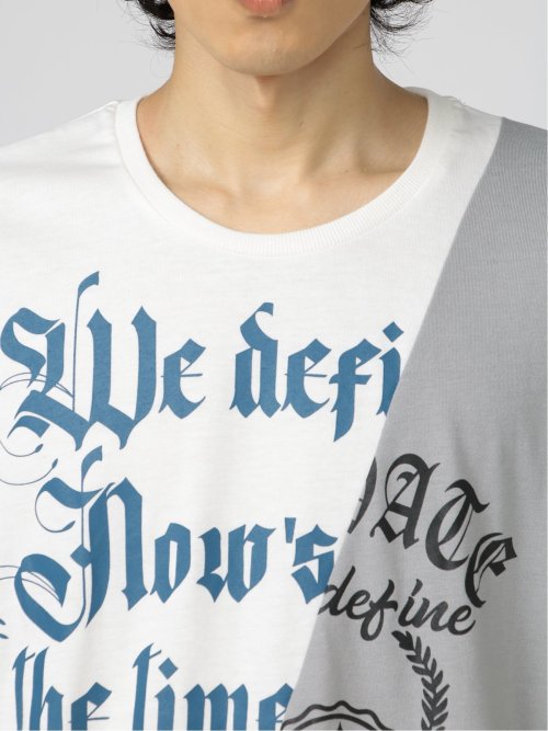 切替カレッジ クルーネック半袖ルーズTシャツ