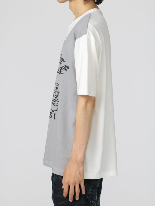 切替カレッジ クルーネック半袖ルーズTシャツ