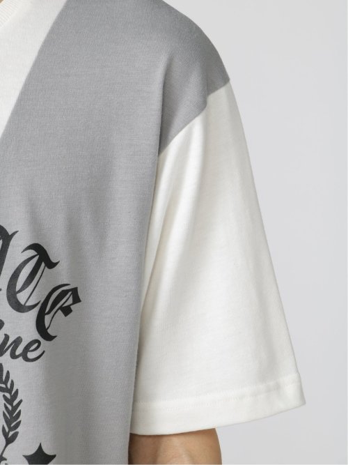 切替カレッジ クルーネック半袖ルーズTシャツ