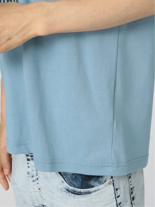 切替カレッジ Vネック半袖ルーズTシャツ