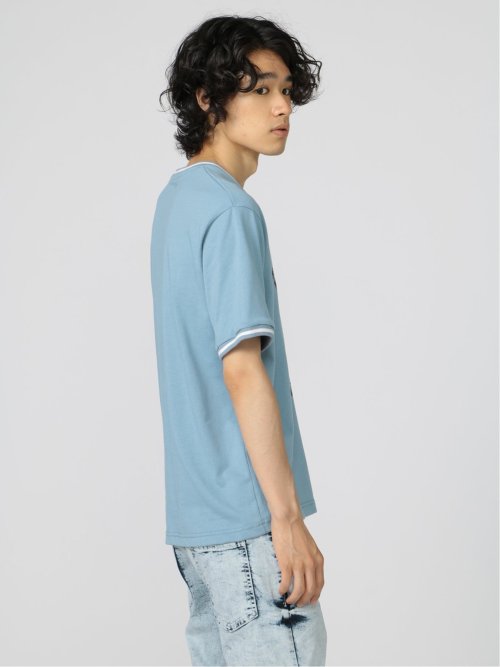 切替カレッジ Vネック半袖ルーズTシャツ