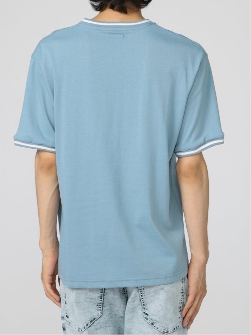 切替カレッジ Vネック半袖ルーズTシャツ