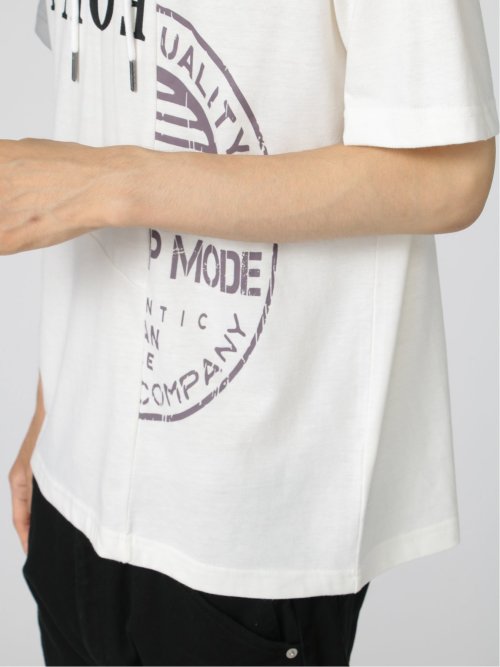 切替カレッジ 半袖ルーズTパーカー