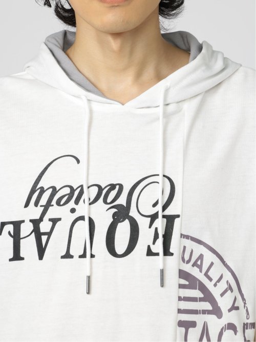 切替カレッジ 半袖ルーズTパーカー