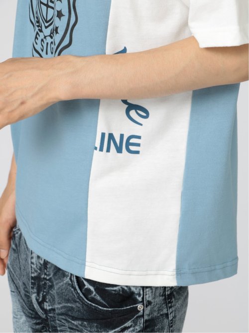 切替カレッジ 半袖ルーズTパーカー