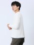 メランジ フェイクキーネック 長袖ニットソー