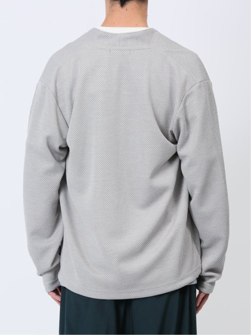 メランジジャガード ボタンレスカーディガン