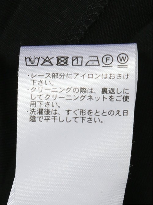 綿天竺 レース刺繍 クルーネック半袖Tシャツ