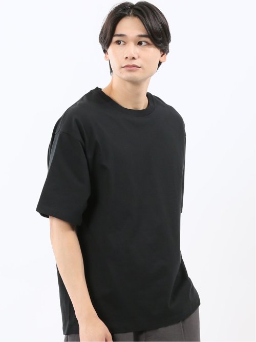 綿天竺 レース刺繍 クルーネック半袖Tシャツ