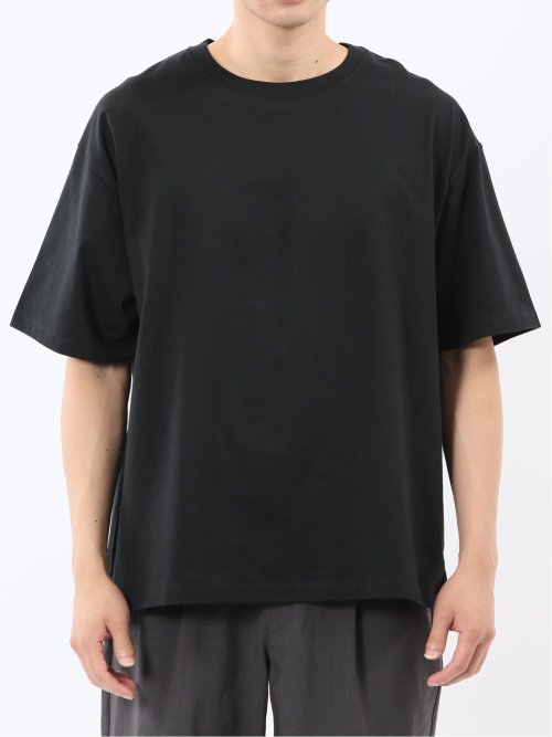 綿天竺 レース刺繍 クルーネック半袖Tシャツ