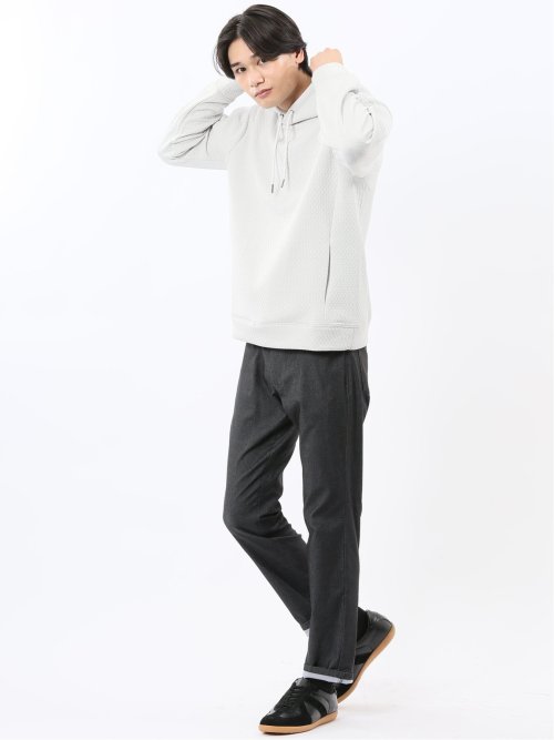 ふくれジャガード 長袖プルパーカー